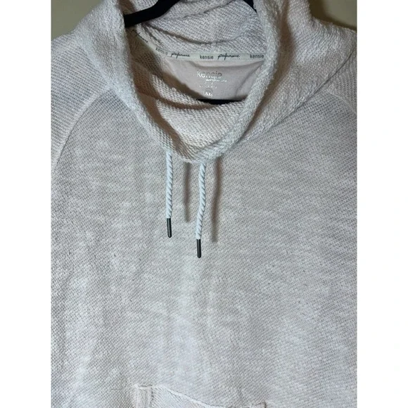 KENSIE Women Long Sweater Size XL Light Pink Long Sleeve Sweatshirt Cotton - Picture 2 of 6